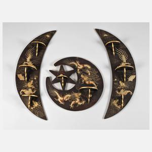 Drei Wandkonsolen Lack