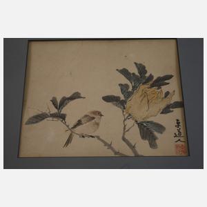 Drei chinesische Tuschpinselzeichnungen