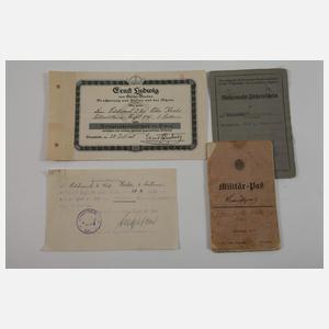 Urkunden Familiennachlass 1. und 2. Weltkrieg