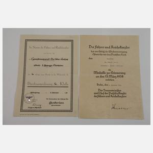 Urkunden Familiennachlass 1. und 2. Weltkrieg