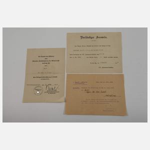 Urkunden Familiennachlass 1. und 2. Weltkrieg