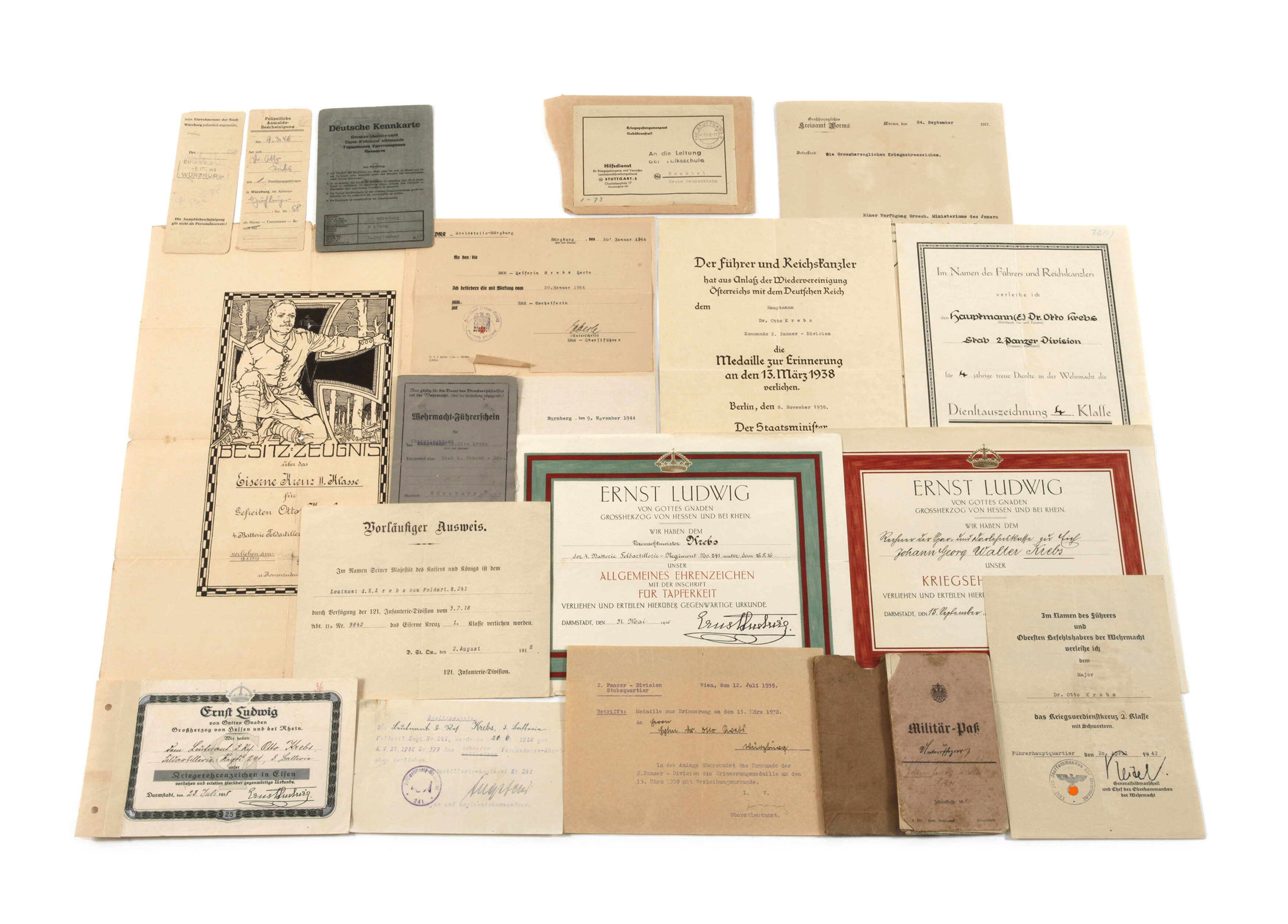 Urkunden Familiennachlass 1. und 2. Weltkrieg