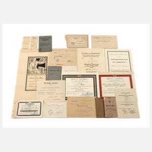 Urkunden Familiennachlass 1. und 2. Weltkrieg