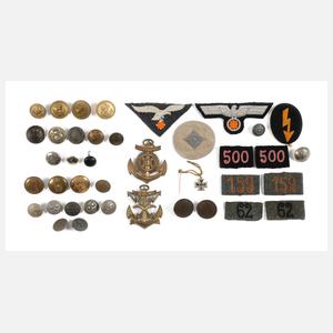 Konvolut Effekten und Knöpfe 2. Weltkrieg