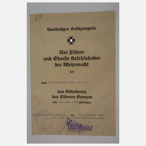 Nachlass Ritterkreuzträger Major Josef Belz