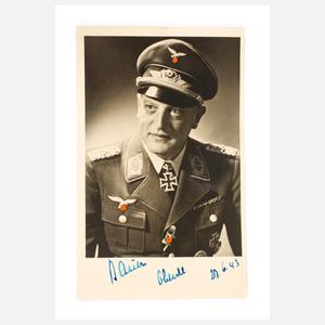 Autograph Oberst Oskar Bauer