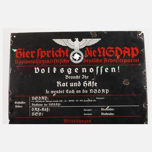 Emailleschild 3. Reich