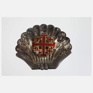 Pilgermuschel mit Jerusalemkreuz