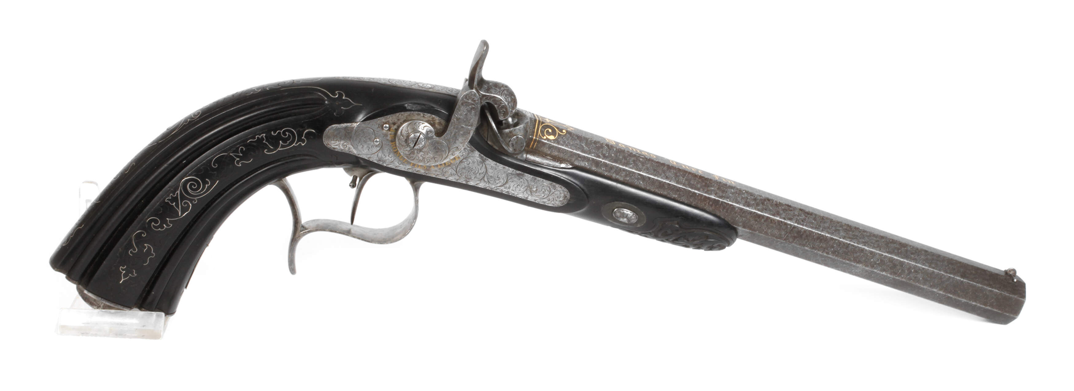 Perkussionspistole mit Damastlauf
