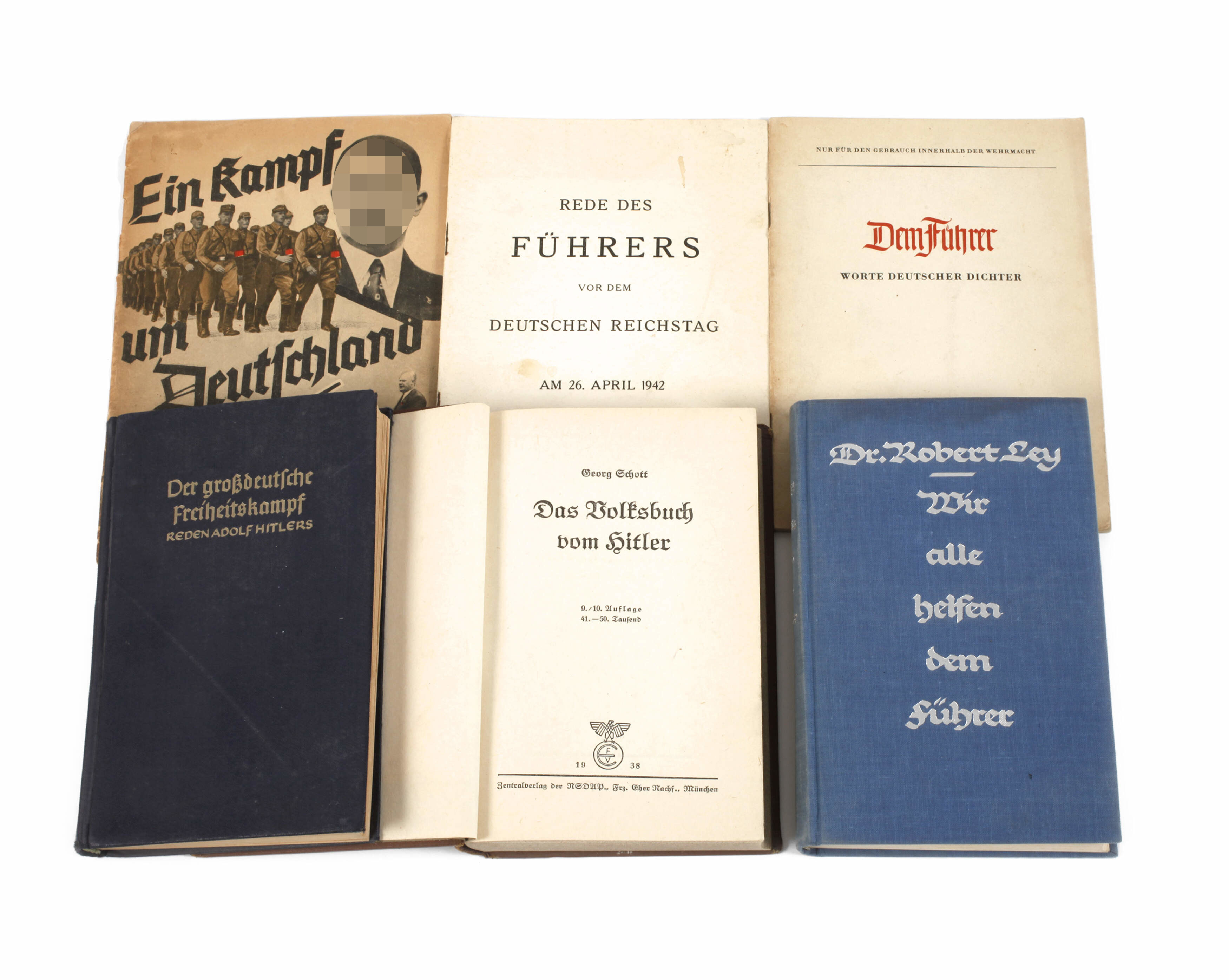 Sechs Bücher und Hefte 3. Reich