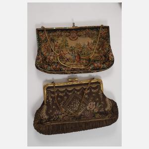 Konvolut Taschen Petit-Point-Stickerei