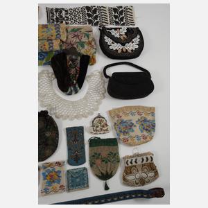 Großes Konvolut Perlstickerei