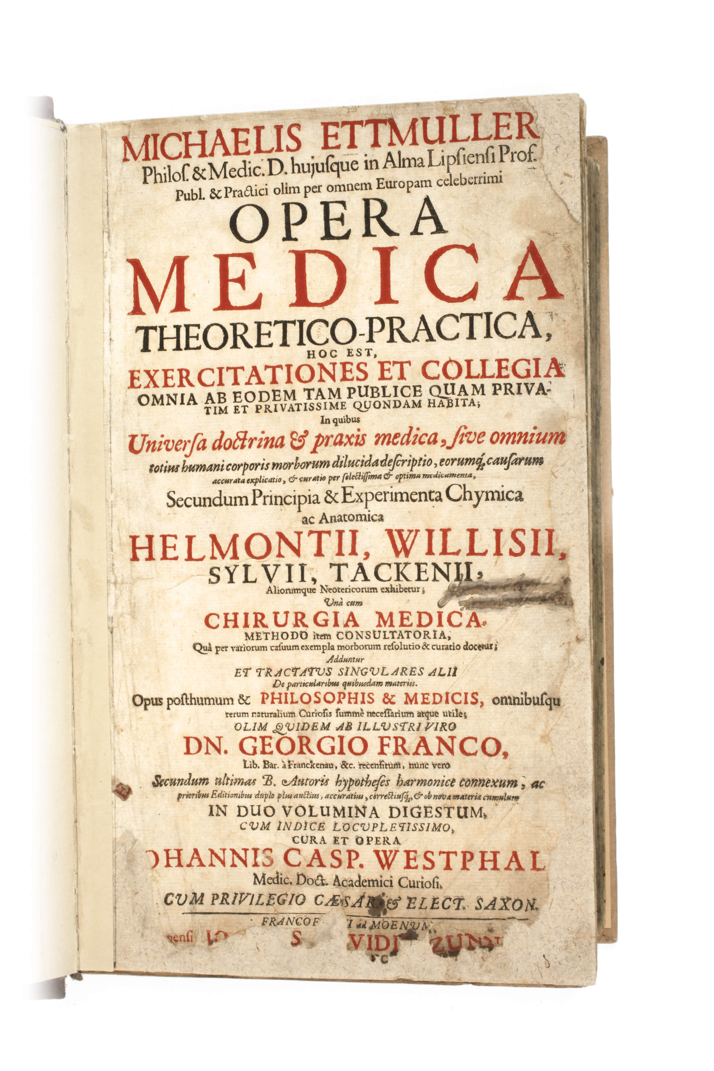 Michaelis Ettmulleri Opera Medica 1696