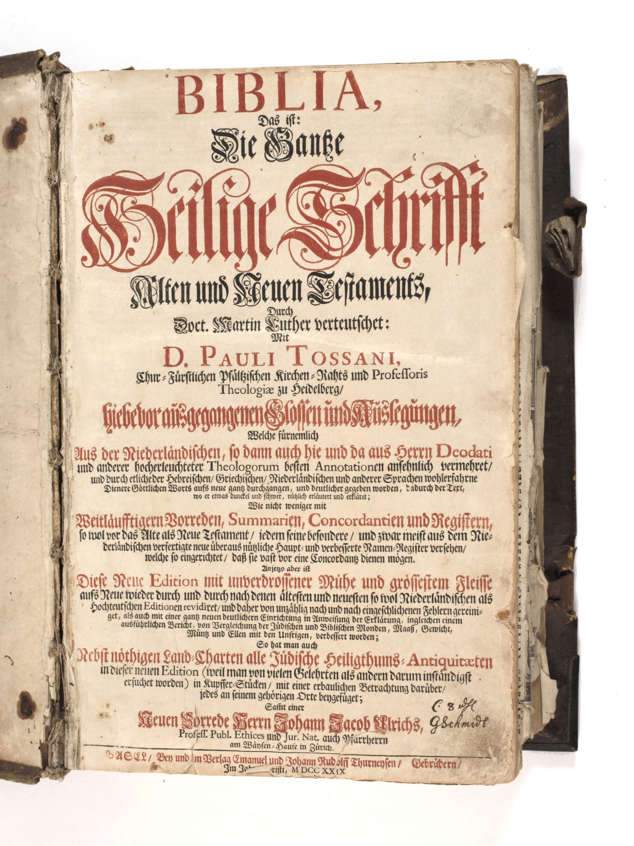 Tossanus Bibel 1729