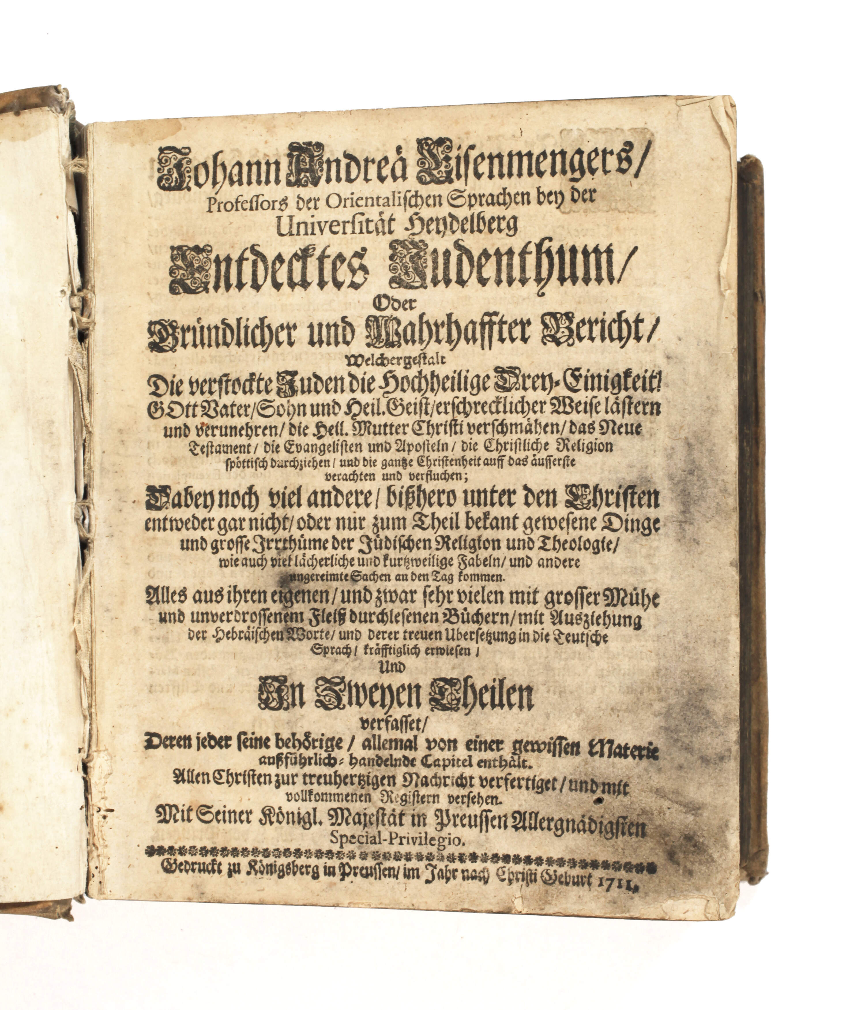 Eisenmengers Entdecktes Judenthum