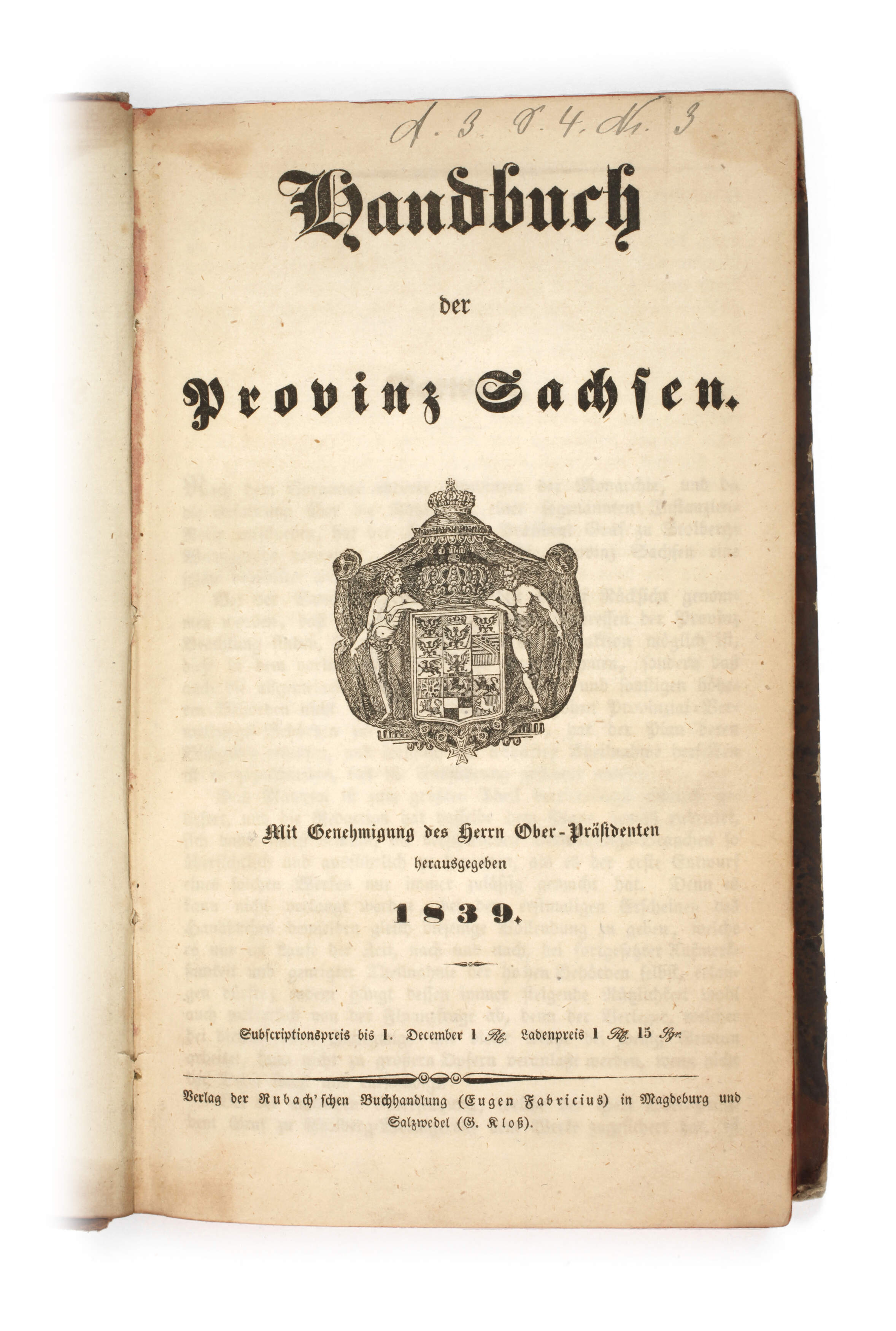Handbuch der Provinz Sachsen 1839