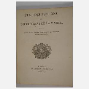 Vier Gehaltslisten französische Marine