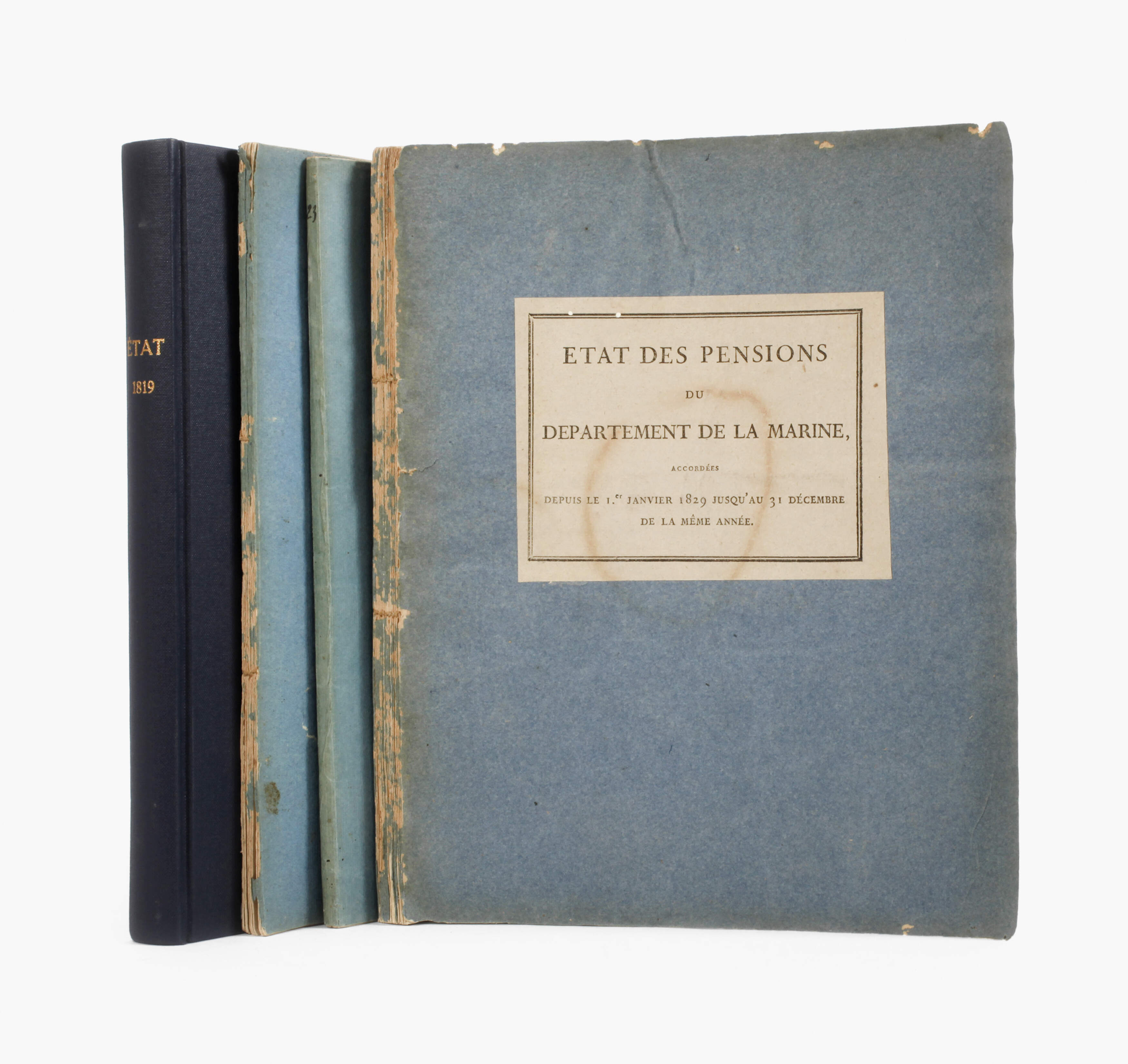 Vier Gehaltslisten französische Marine