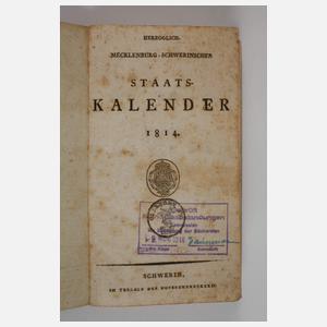 Sammlung elf Staatskalender Mecklenburg