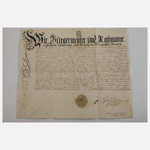 Fünf historische Schriftstücke