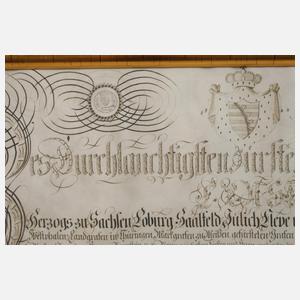 Gesellenbrief eines Gärtners Sachsen-Coburg 1824