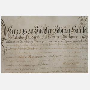 Gesellenbrief eines Gärtners Sachsen-Coburg 1824