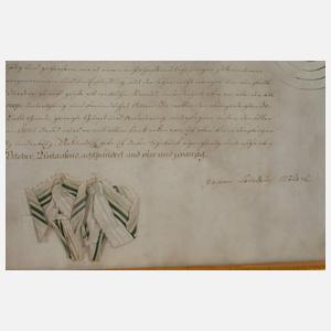 Gesellenbrief eines Gärtners Sachsen-Coburg 1824