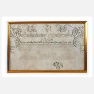 Gesellenbrief eines Gärtners Sachsen-Coburg 1824