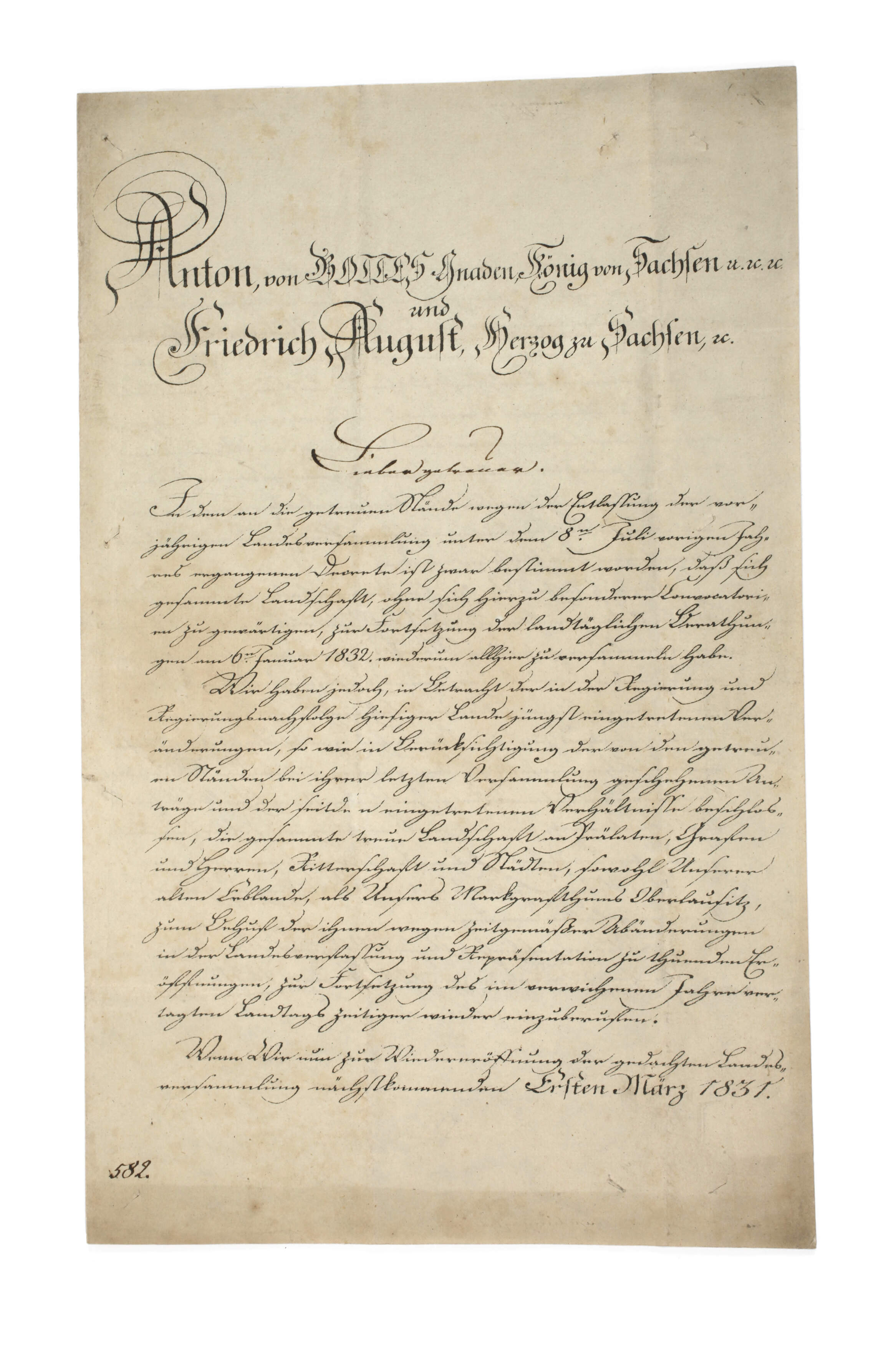 Historischer Erlass Treuen