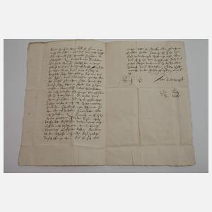 Historischer Brief des Rates von Gotha