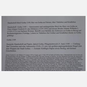 Historischer Brief des Rates von Gotha