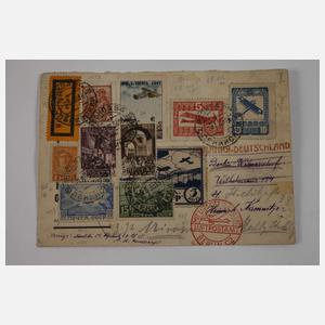 Zwei Belege Luftpost Russland–Deutschland