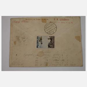 Zwei Belege Luftpost Russland–Deutschland