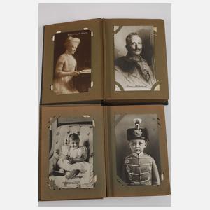 Zwei Postkartenalben deutsche Kaiserfamilie