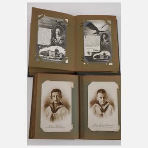 Zwei Postkartenalben deutsche Kaiserfamilie