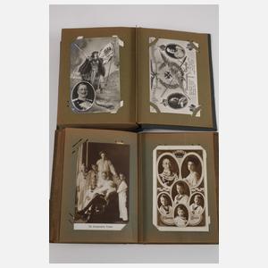 Zwei Postkartenalben deutsche Kaiserfamilie