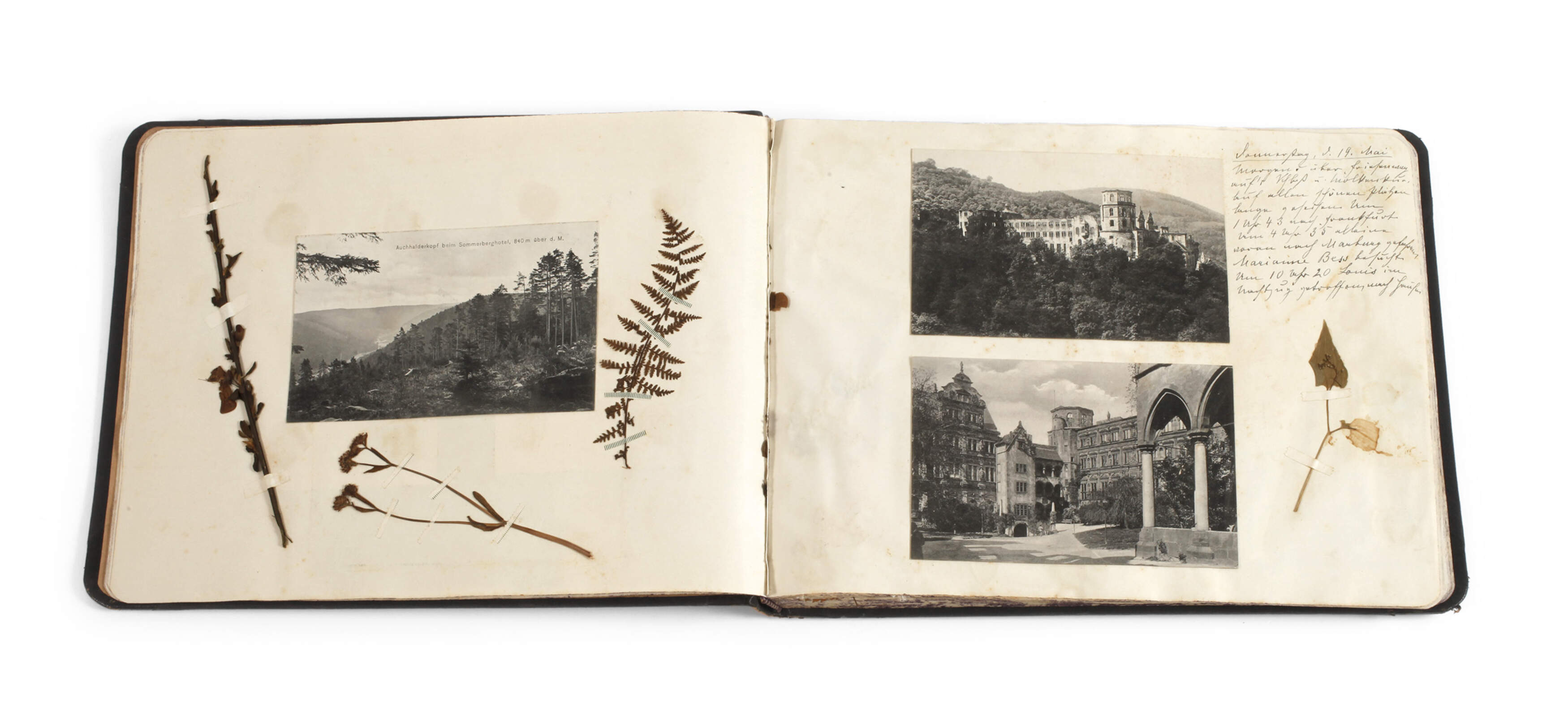 Ansichtskartenalbum in Form eines Tagebuchs