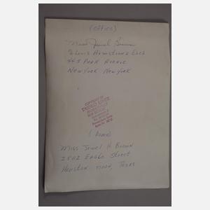 Autographe Louis Armstrong und Jewel Brown