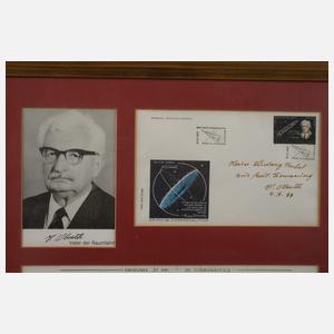 Autograph und Ersttagsbrief Hermann Oberth
