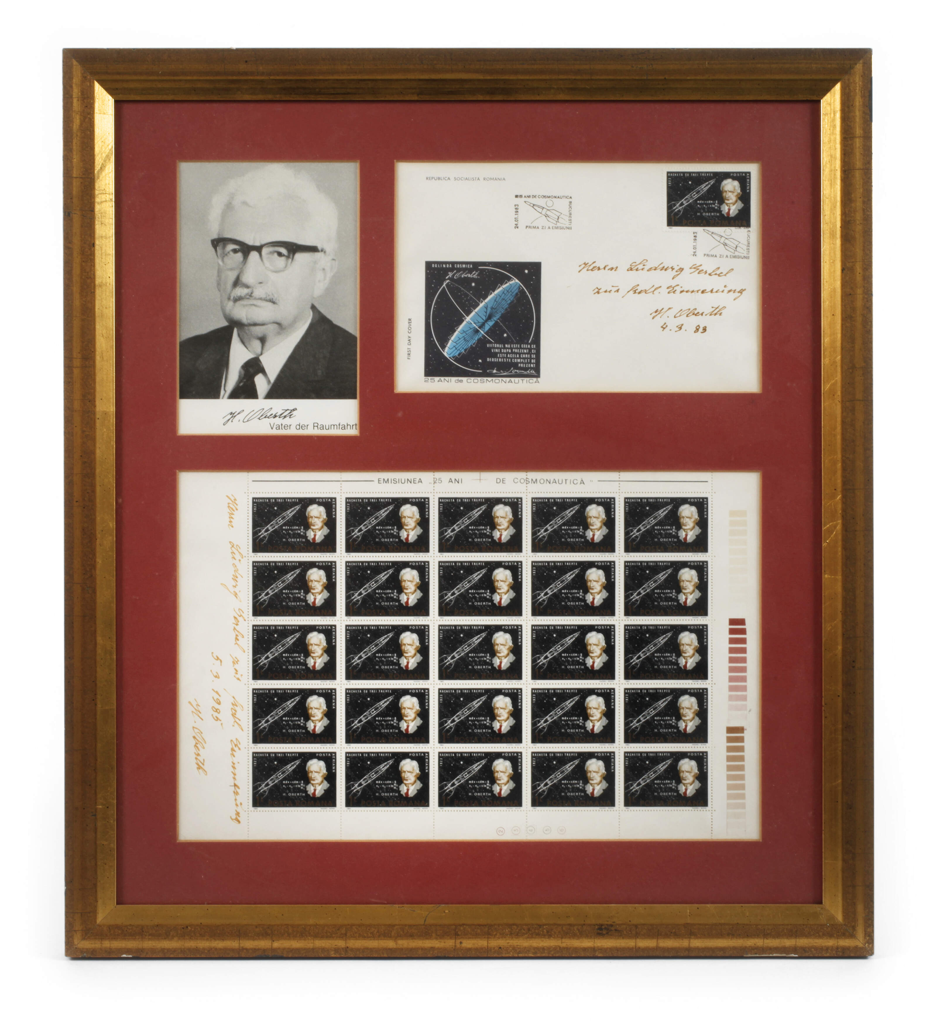 Autograph und Ersttagsbrief Hermann Oberth