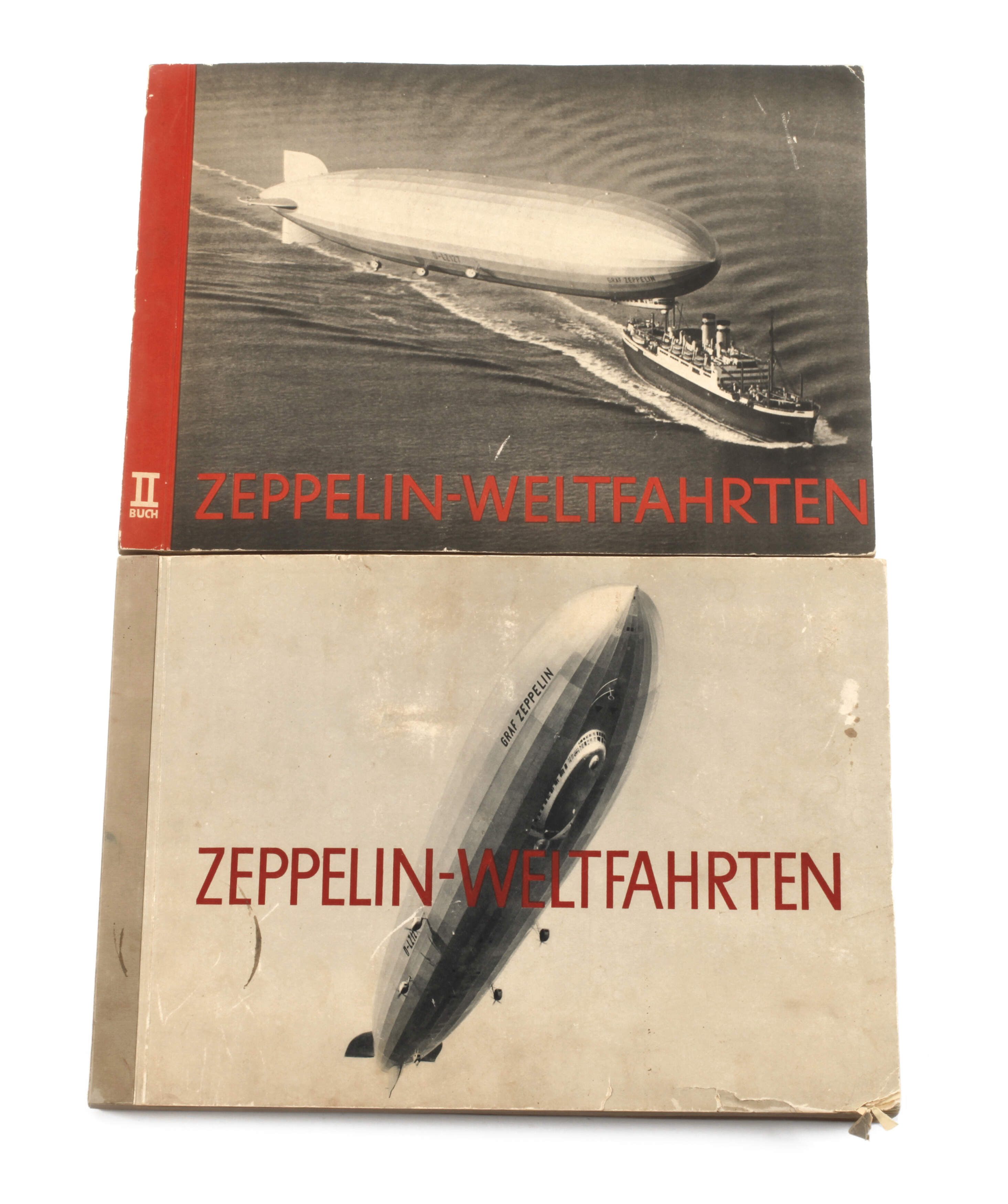 Zwei Zigarettenbilderalben Zeppelin-Weltfahrten