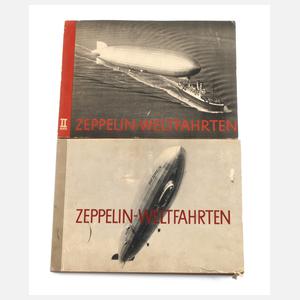 Zwei Zigarettenbilderalben Zeppelin-Weltfahrten