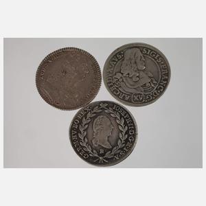 Konvolut historische Silbermünzen