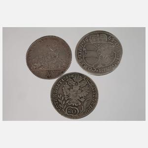 Konvolut historische Silbermünzen