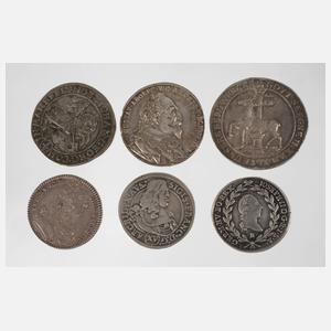 Konvolut historische Silbermünzen