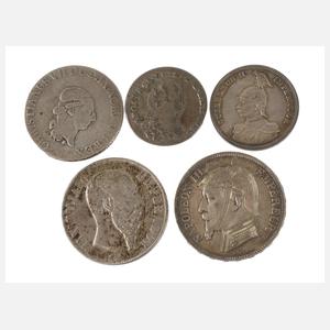 Konvolut historische Silbermünzen