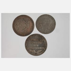 Konvolut Silbermünzen Frankfurt und Österreich