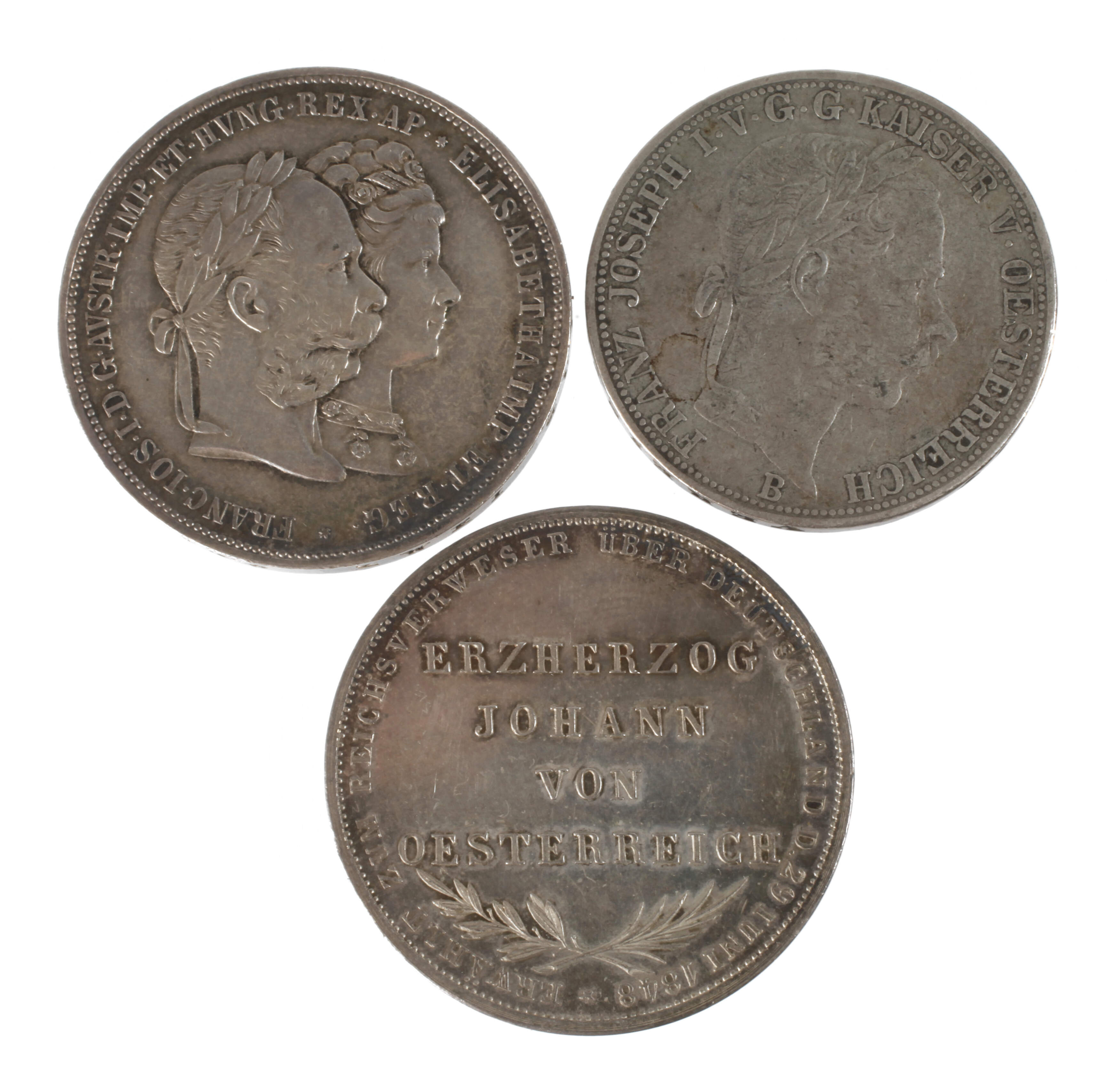 Konvolut Silbermünzen Frankfurt und Österreich