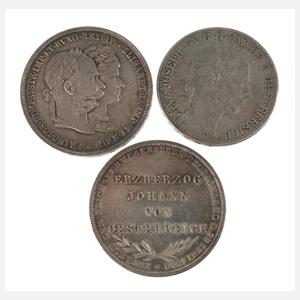 Konvolut Silbermünzen Frankfurt und Österreich