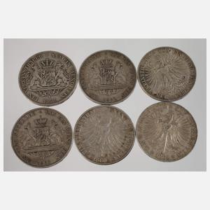 Konvolut Taler Frankfurt und Bayern